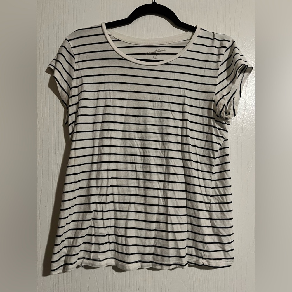 Universal Thread Navy and White Striped Tee